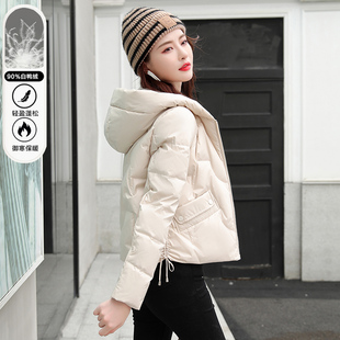 短款羽绒服女冬季2026新款小个子连帽时尚爆款白鸭绒加厚保暖外套
