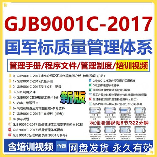 GJB9001C-2017国军标质量管理体系模板程序文件内审业公培训视频