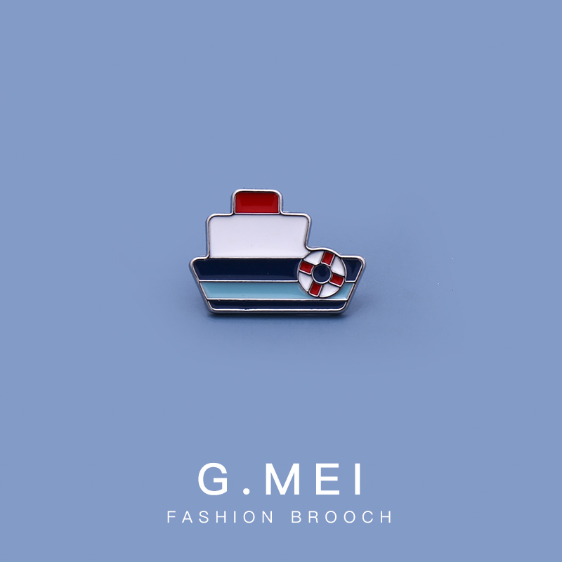 罗一舟同款小船胸针高档复古