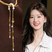 珍珠款 无耳洞耳环简约精致百搭耳饰 长款 星星流苏耳夹女士时尚 个性