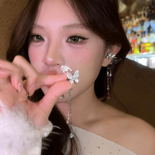 甜酷蝴蝶流苏无耳洞耳骨夹女2026新款小众设计感耳夹气质百搭耳饰