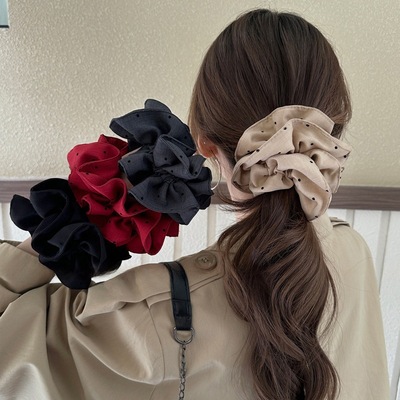 韩系褶皱波点大肠发圈女可爱