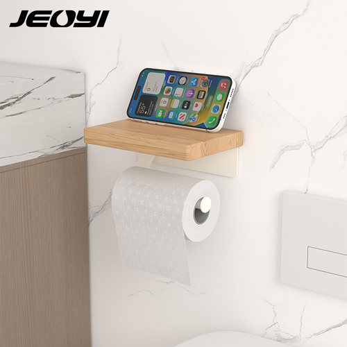 JEOYI奶油风浴室纸巾架免打孔