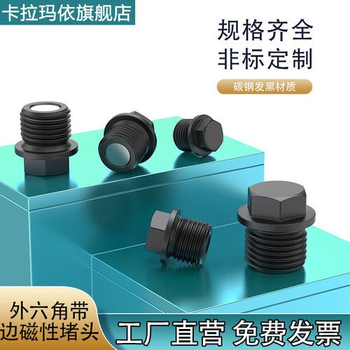 磁性外六角法兰面堵头碳钢