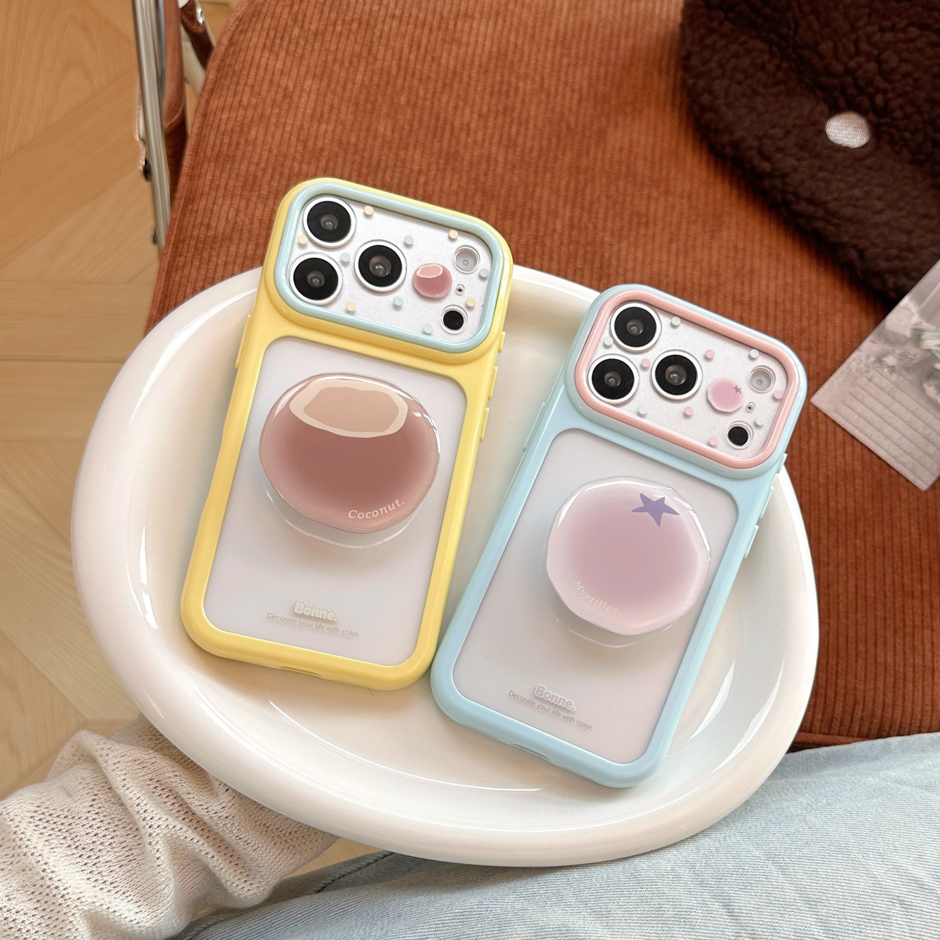 ins韩风个性简约波点手机壳适用苹果17promax包相机键手机壳18PM新款iPhone17透明防摔13PM全包16PRO女款软套