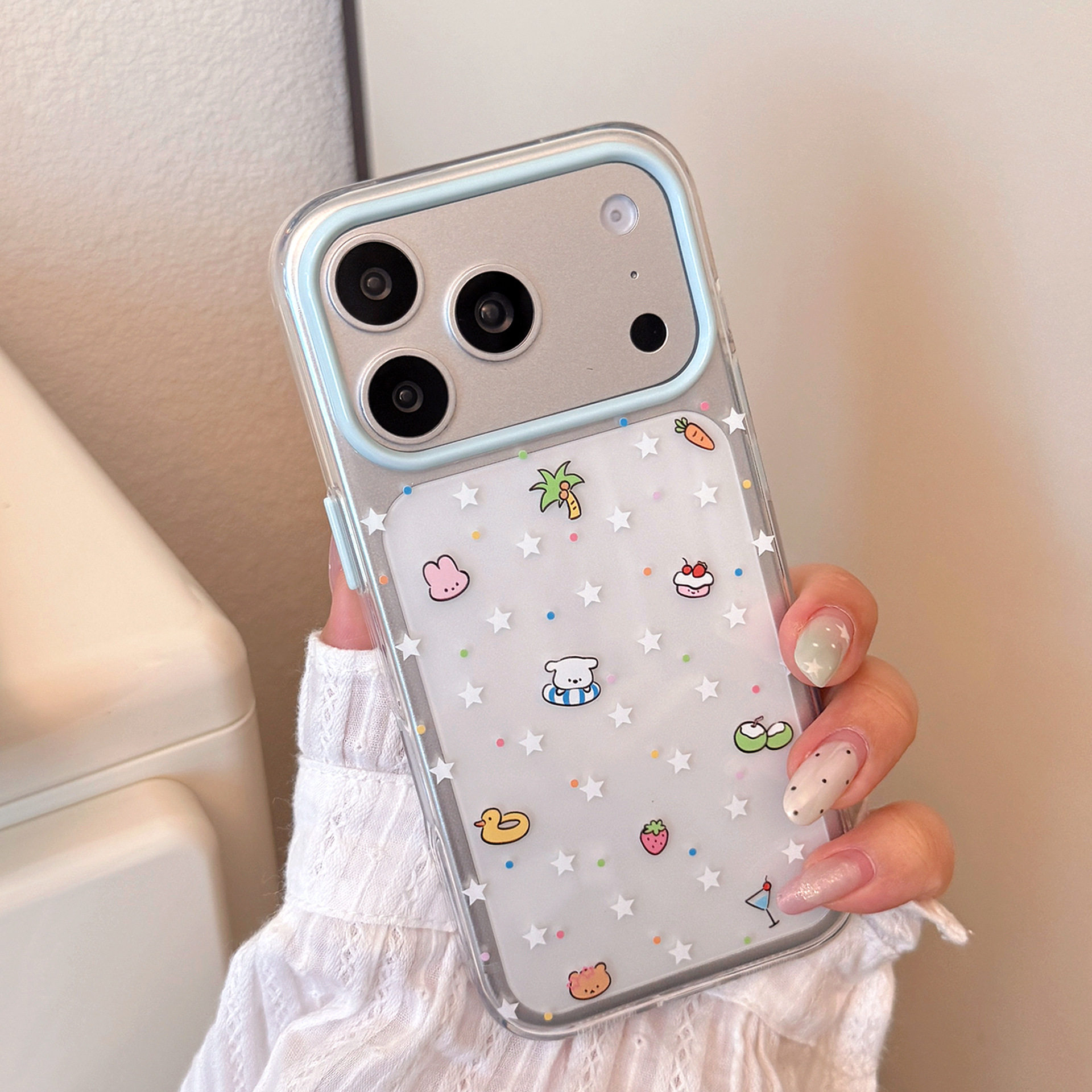 【17相机触控按键包裹】ins小清新简约星星适用iPhone17promax透明手机壳17新款防摔苹果17PRO可爱女款13软套