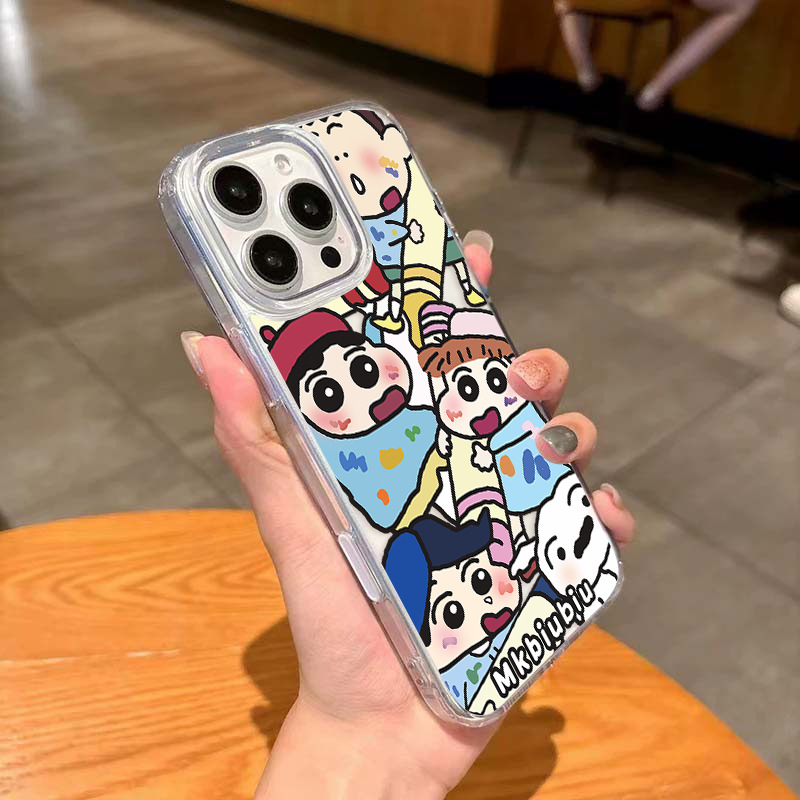 AI按键相机保护蜡笔小新适用苹果16手机壳iPhone16promax好看的手机壳16透明壳16PULS小众16Pro手机保护壳套