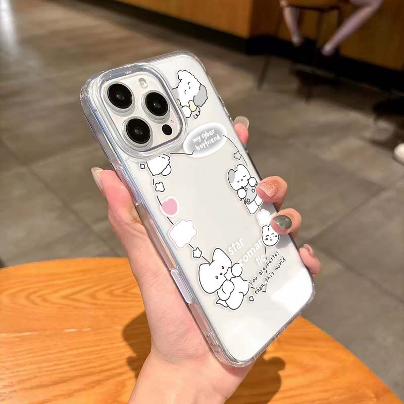 超萌可爱围绕小兔16智能AI相机键全包适用苹果16PROAMX手机壳iPhone16pro触控按键透明防摔16puls女款保护套