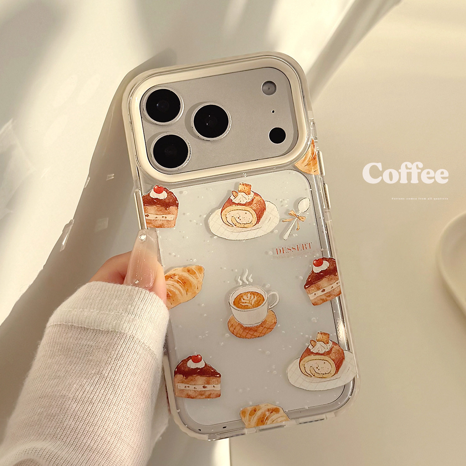 法式瑞士卷蛋糕透明防摔手机壳