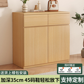 鞋 柜家用门口入户门玄关柜卧室实木梳妆台化妆桌一体挂衣架衣帽架