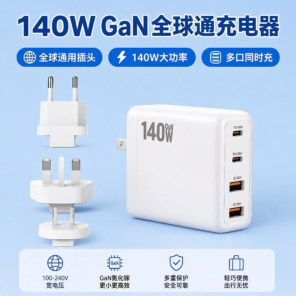 英规140W氮化镓多国通用充电器