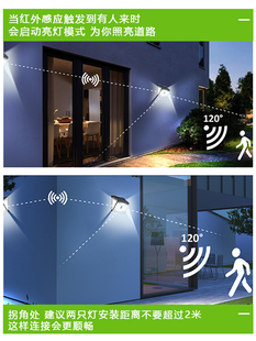 新款 太阳能户外庭院灯花园超亮防水路灯花园人体感应围墙照明壁灯