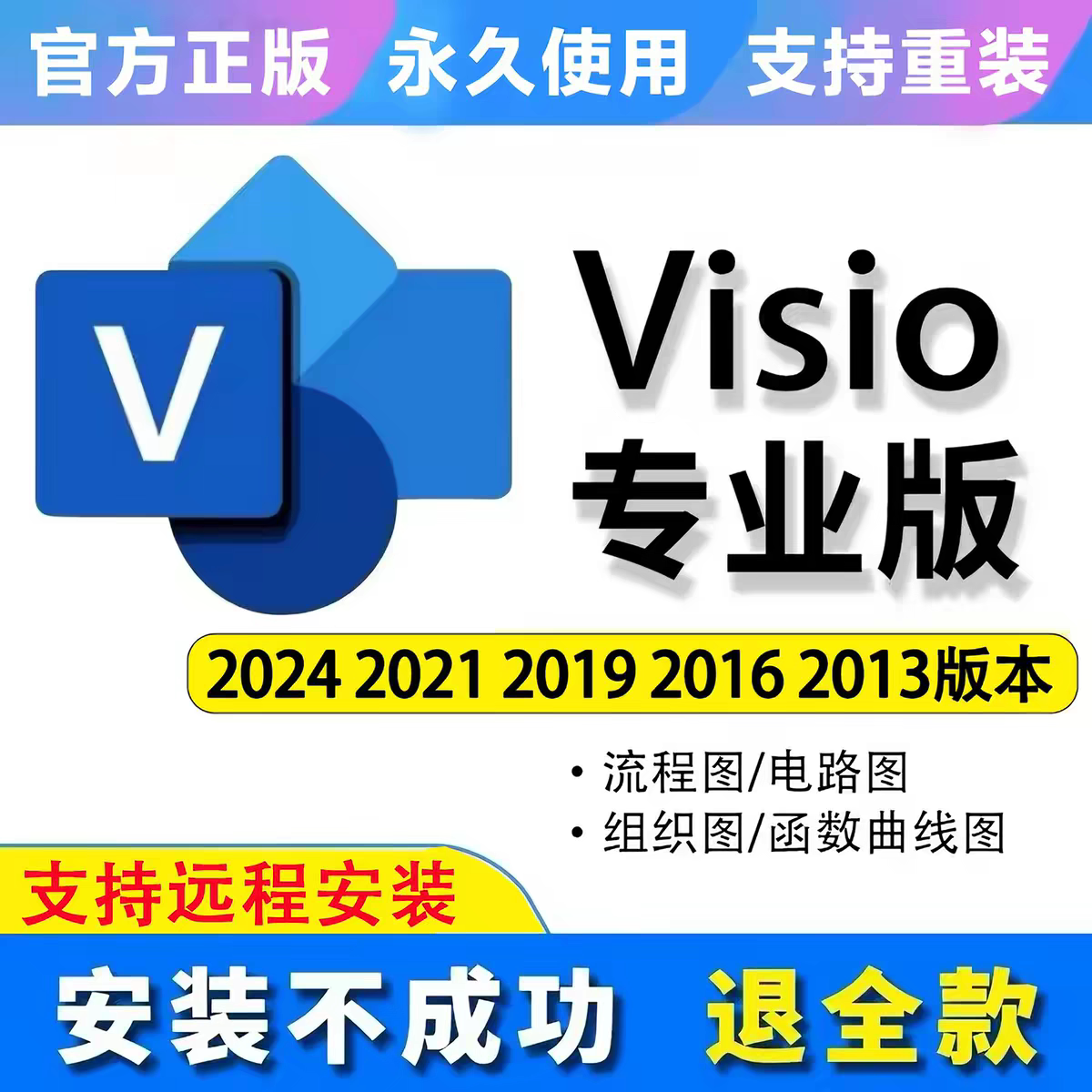 Visio2024永久激活码2021专业版2016密钥2019pro软件安装viso2013