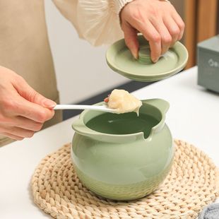 陶瓷猪油罐耐高温带盖过滤网泼辣子专用罐厨房调料家用装 油储油罐