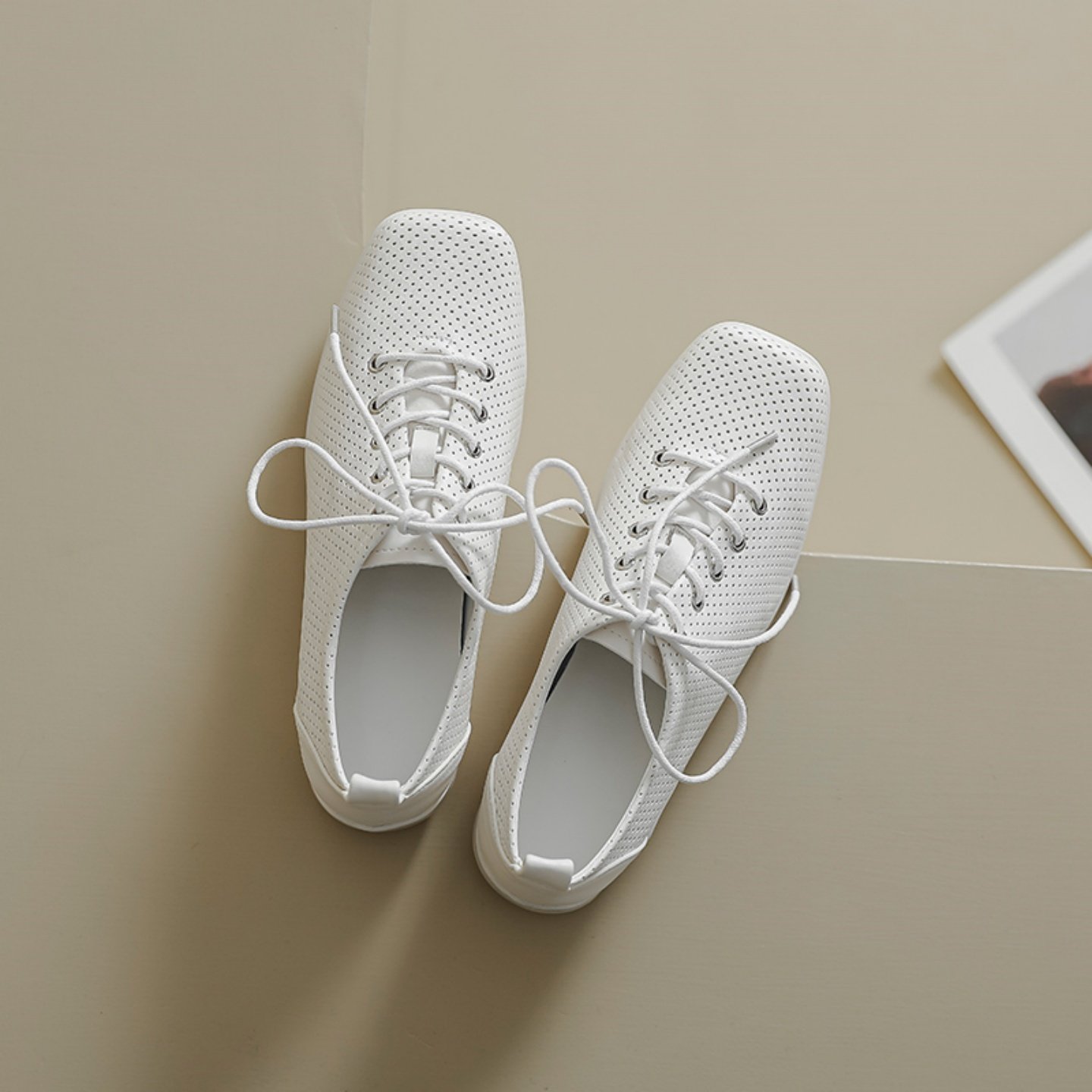 复古风方头系带德训鞋女2026早春新款透气增高休闲小白鞋小皮单鞋,女鞋,德训鞋,淘宝优惠券,粉丝福利购,淘宝优惠卷