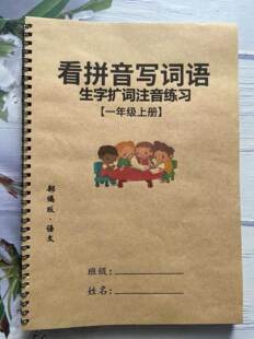 看拼音写词语注音非电子版一年级二年级三年级四年级五六年级上册下册语文生字扩词默写田字格人教部编版人教版扩展汉字练习课业本