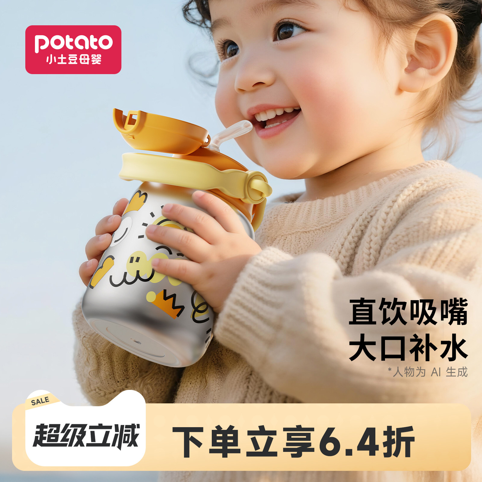 小土豆儿童保温杯儿童1到3岁图片