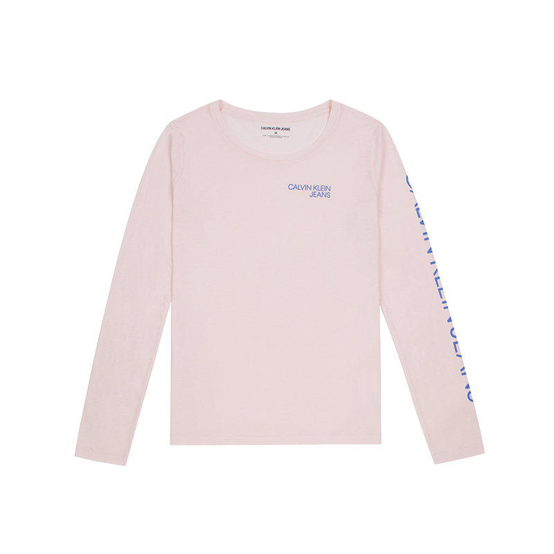 Calvin Klein/凯文克莱舒适休闲圆领套头长袖T恤薄款打底衫女集C
