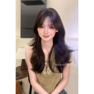 漫真假发黑茶色长卷发日常蓬松大波浪自然减龄修颜氛围感女全头套
