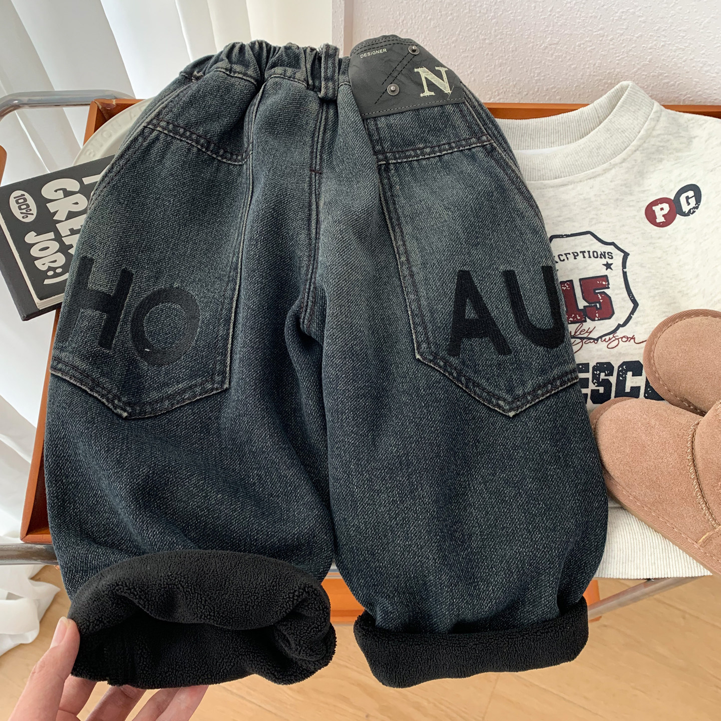 男童加绒牛仔裤2025新款儿童韩版宽松长裤潮酷男孩冬季保暖哈伦裤,童装/婴儿装/亲子装,裤子,淘宝优惠券,粉丝福利购,淘宝优惠卷