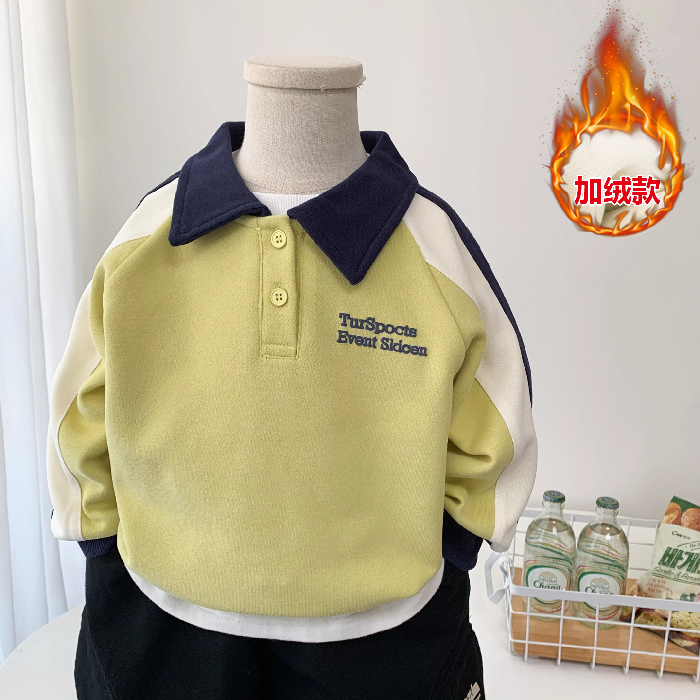 中小男童翻领POLO衫卫衣春秋上衣