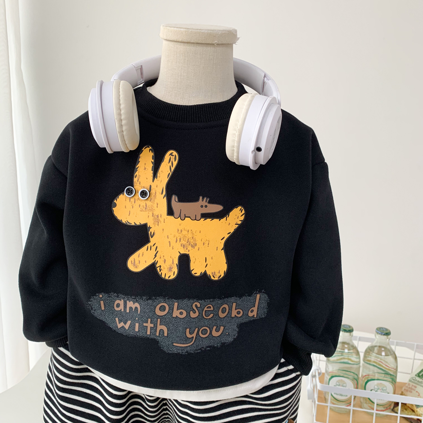 儿童加绒卫衣秋冬洋气百搭套头衫