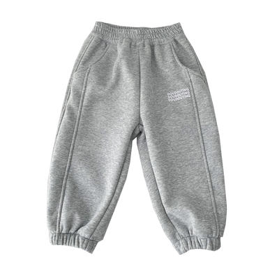 男女童纯棉卫裤一体绒休闲裤子