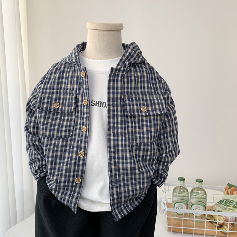 男童休闲连帽衬衫外套春秋装上衣