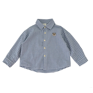 儿童纯棉白色衬衫韩版男童格子长袖衬衣中小童帅气休闲卡通上衣潮