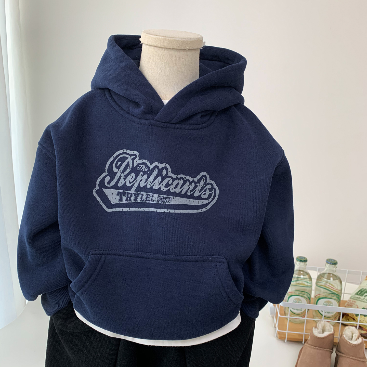 中小童加绒卫衣秋冬休闲帽衫百搭