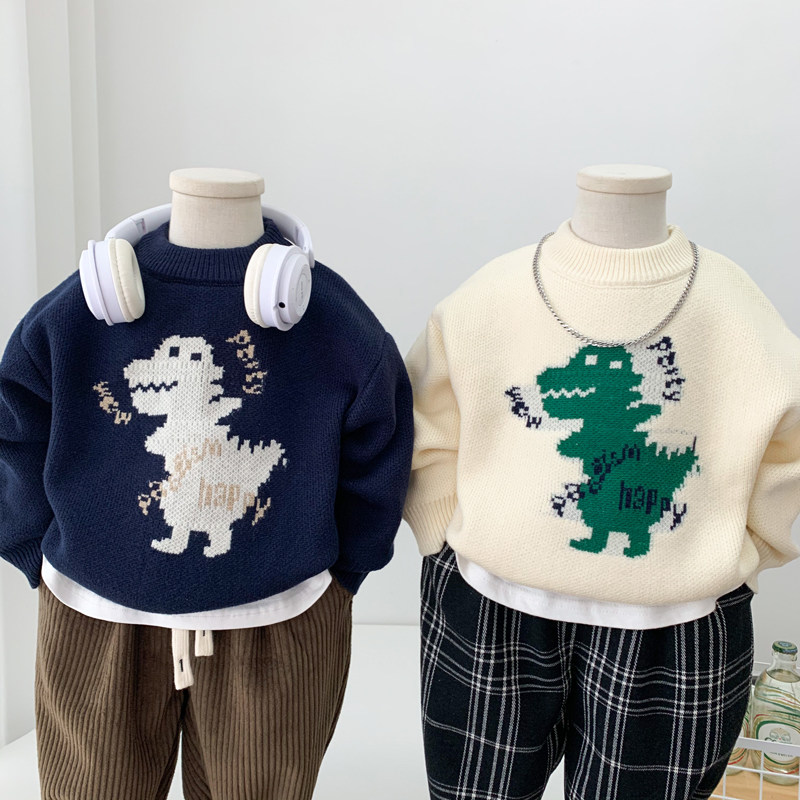 男童卡通恐龙毛衣2025冬季新款儿童圆领套头针织衫中童打底毛线衣,童装/婴儿装/亲子装,毛衣/针织衫,淘宝优惠券,粉丝福利购,淘宝优惠卷