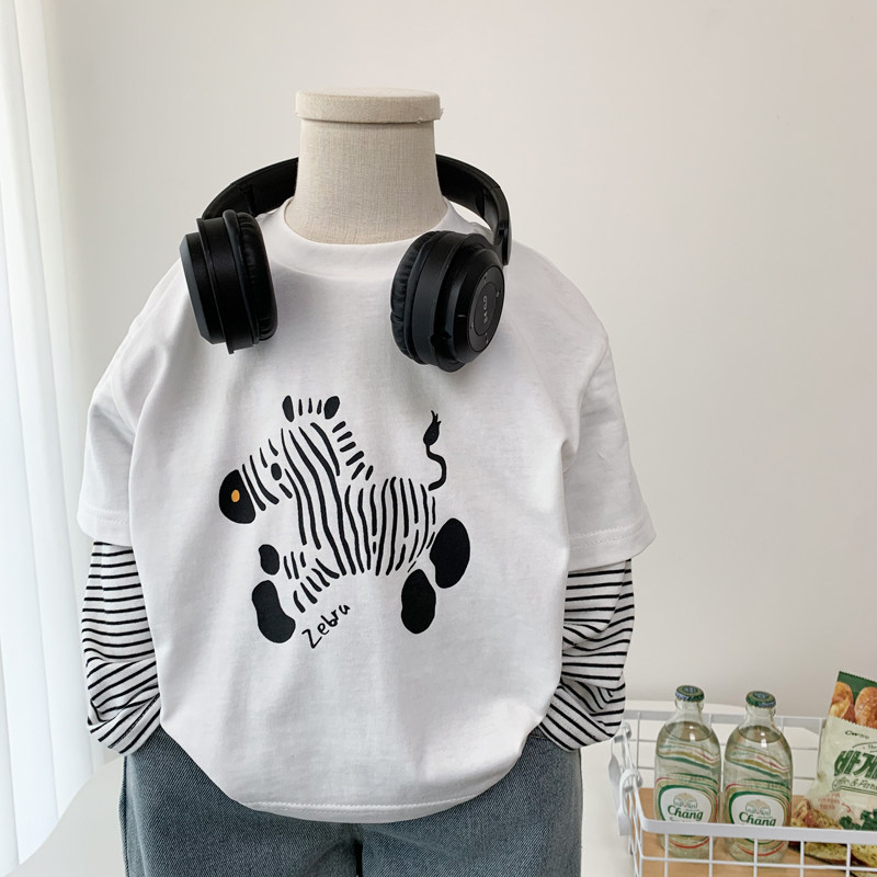 男童纯棉长袖T恤洋气小男孩卡通上衣2025春秋新款儿童时尚假两件T,童装/婴儿装/亲子装,T恤,淘宝优惠券,粉丝福利购,淘宝优惠卷