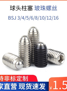 BSJ3~16球头柱塞波珠螺丝304不锈钢定位珠弹簧光身台阶碰珠 ZAC13