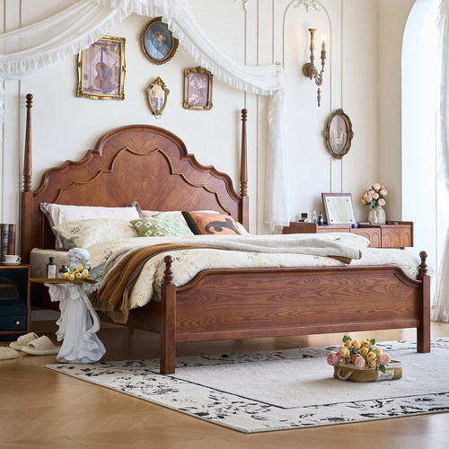 法式中古风实木床安娜复古双人床