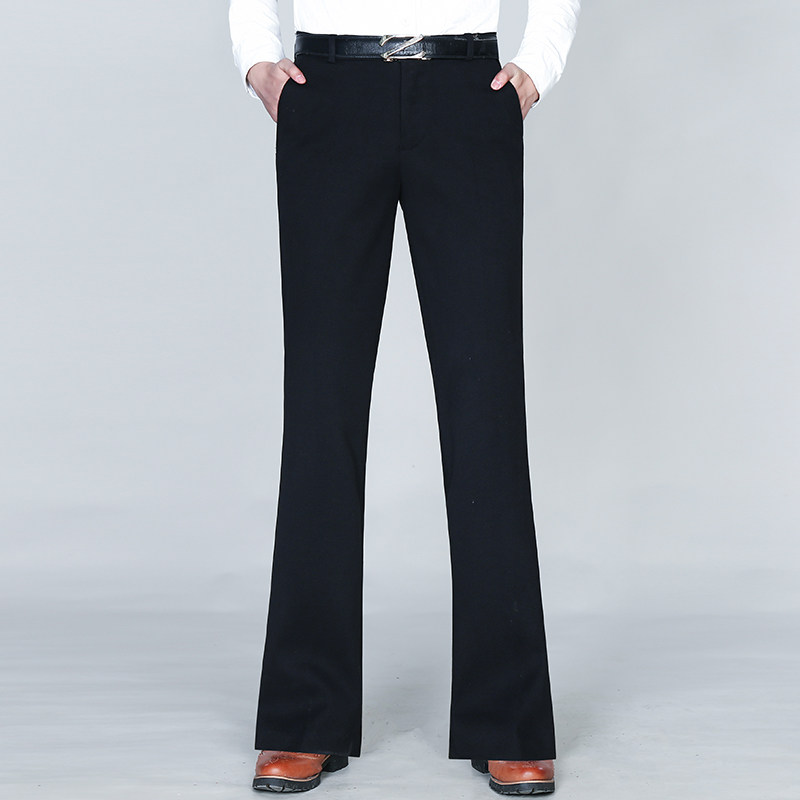 冬季加厚弹力喇叭裤男商务垂感阔腿大脚西裤时尚休闲中年保暖男裤,男装,休闲裤,淘宝优惠券,粉丝福利购,淘宝优惠卷
