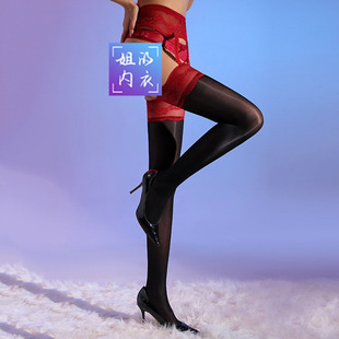 油亮性感蕾丝极光吊带袜一体式马油袜大码丝袜油光丝滑连裤袜夏季