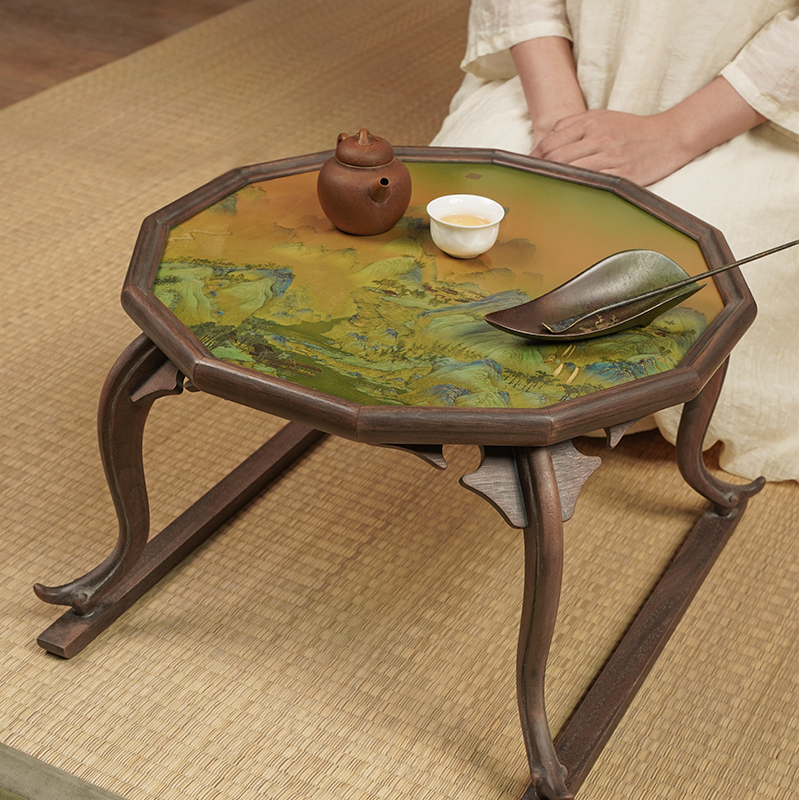 复古风黑胡桃木茶桌中式实木炕几