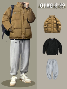 男装高级感穿搭套装秋冬季简约棉服男装2023新款衣服保暖穿搭攻略