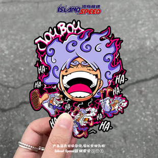 海贼王汽车贴纸大笑路飞卡通动漫创意个性 车身玻璃贴花