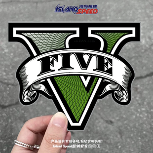 侠盗猎车手5汽车贴纸V形标志自行车摩托车电车三角窗挡风玻璃贴纸