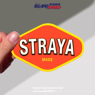 STRAYA汽车贴纸英文logo设计摩托车划痕遮盖贴改装 饰贴花 三角窗装
