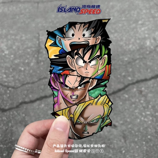 龙珠汽车贴纸孙悟空经典 卡通摩托车赛车贴花 动漫角色二次元