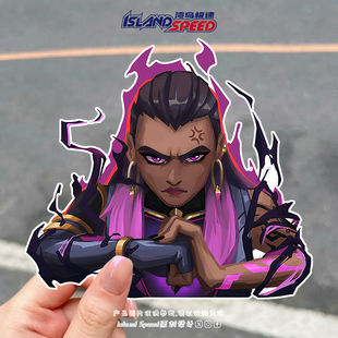 无畏契约汽车贴纸卡通决斗芮娜游戏周边桌面冰箱电脑贴纸