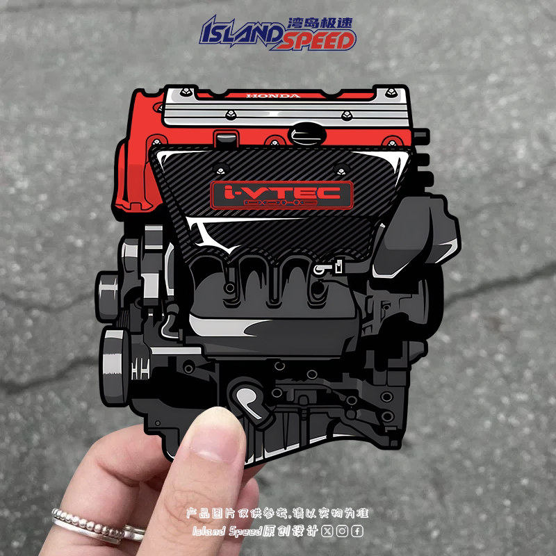 自然吸气汽车引擎汽车贴纸本田Honda发动机挡风玻璃摩托车贴花