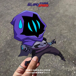 无畏契约汽车贴纸网红游戏幽灵欧门惊吓车身挡风玻璃贴纸