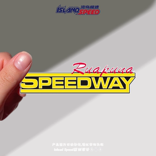 Ruapuna 饰贴 Speedway汽车贴纸黄色艺术字体跑车越野车侧窗玻璃装