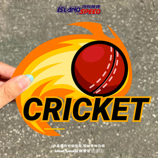 CRICKET汽车贴纸热门板球运动火焰创意车身后备箱贴纸
