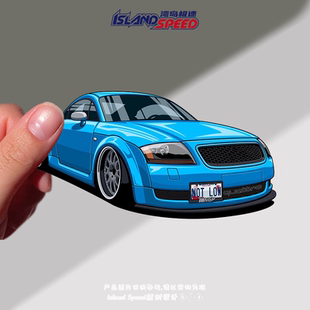 奥迪TT汽车贴纸蓝色车身个性 摩托机车后尾门后窗划痕遮盖贴 改装