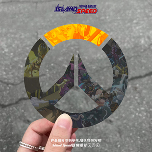 守望先锋汽车贴纸卡通游戏logo车身后备箱防水装 饰贴花