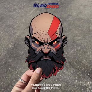 战神系列汽车贴纸游戏角色奎托斯大头贴电脑主机平板防水贴花